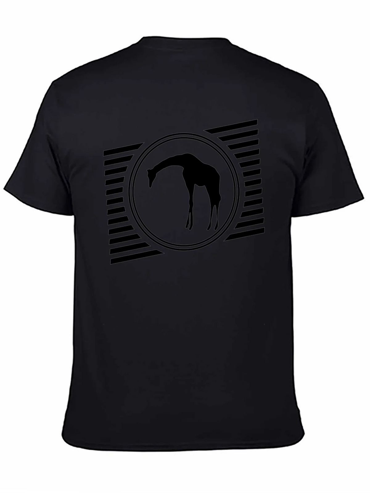 Mens Black Giraffe Silhouette Graphic Tee