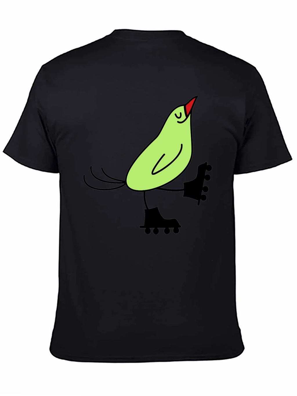 Whimsical Bird on Skates Graphic Tee