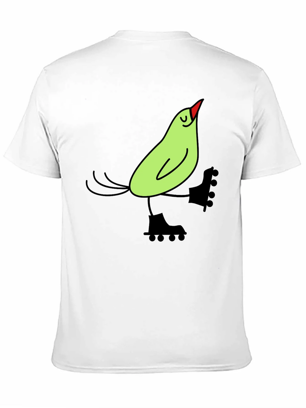 Whimsical Bird on Skates Graphic Tee