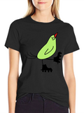 Whimsical Bird on Skates Graphic Tee