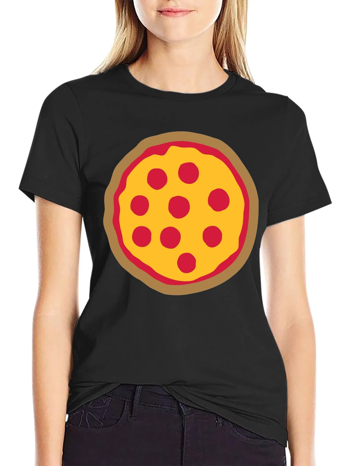 Pizza Graphic Black T-Shirt - Casual Wear