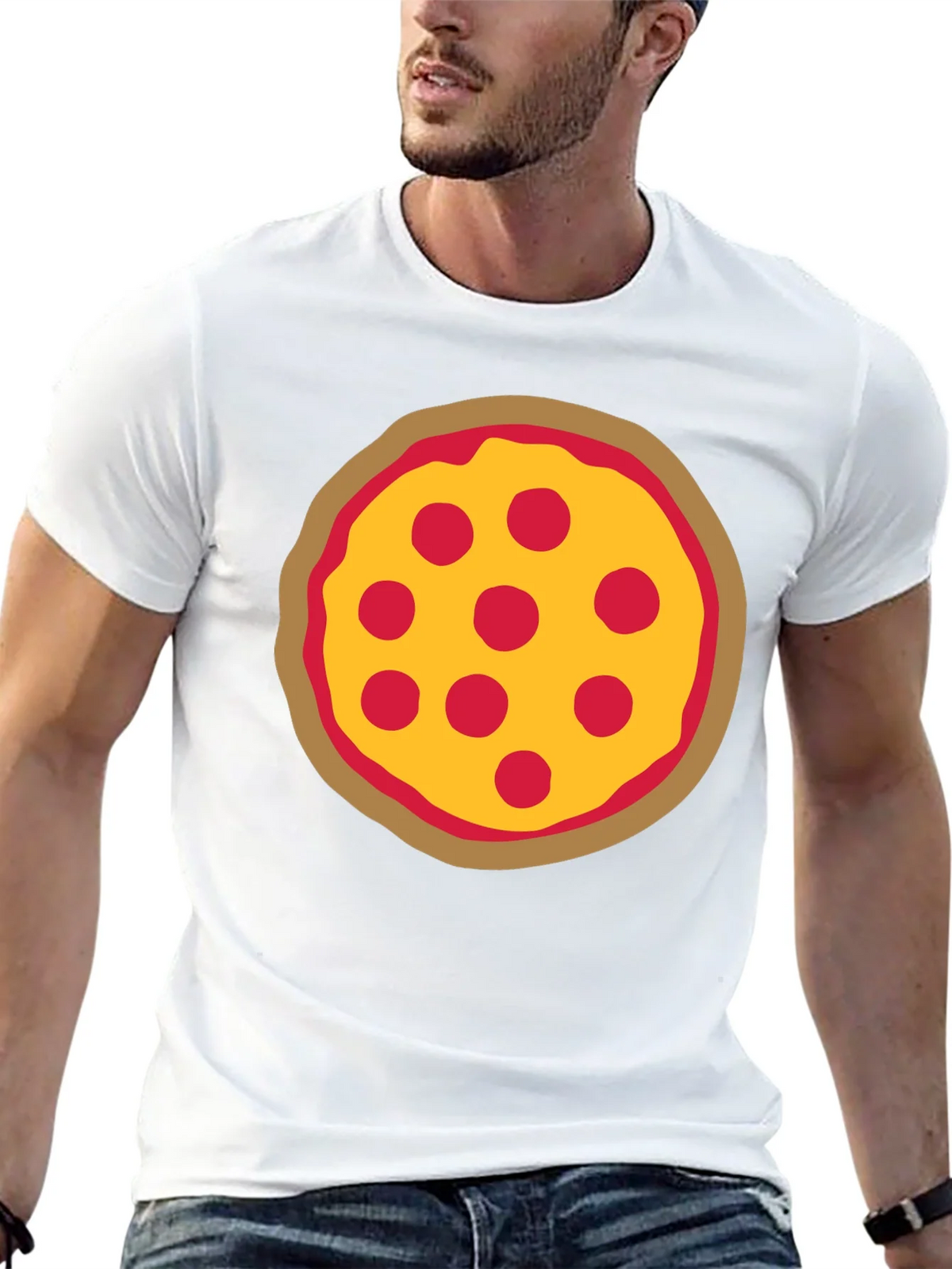 Pizza Graphic Black T-Shirt - Casual Wear