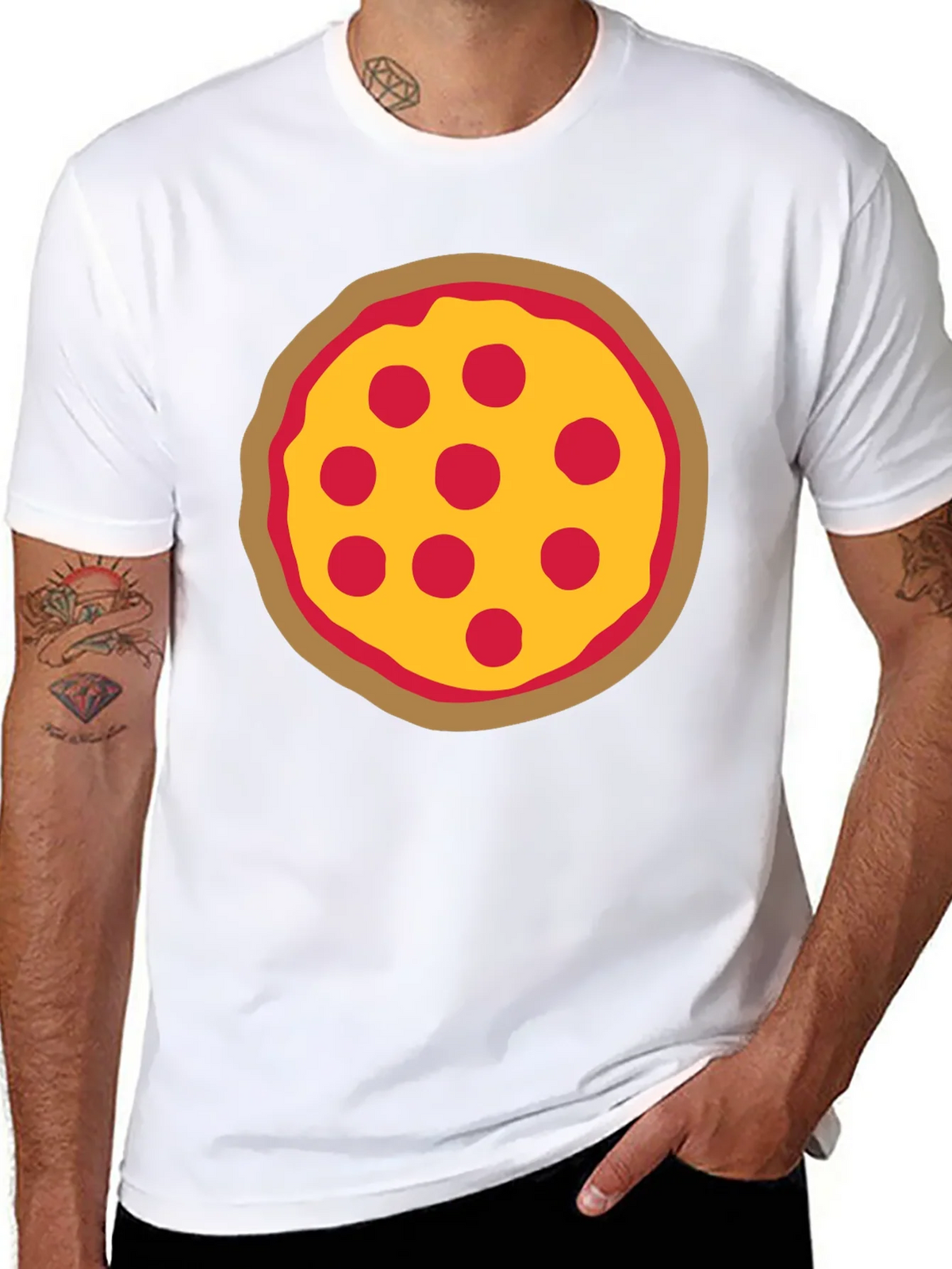 Pizza Graphic Black T-Shirt - Casual Wear