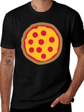 Pizza Graphic Black T-Shirt - Casual Wear