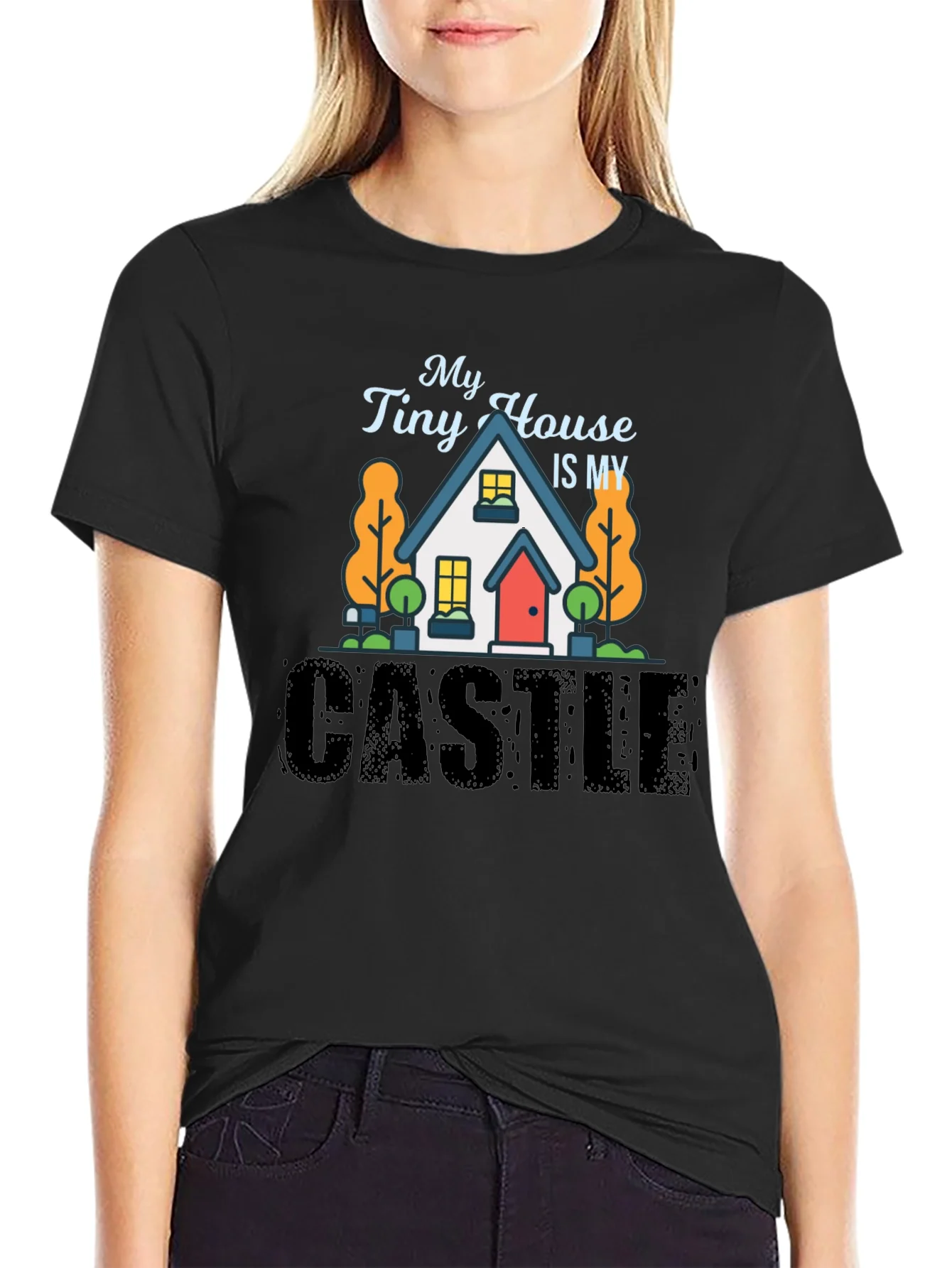 My Tiny House Is My Castle Black T-Shirt