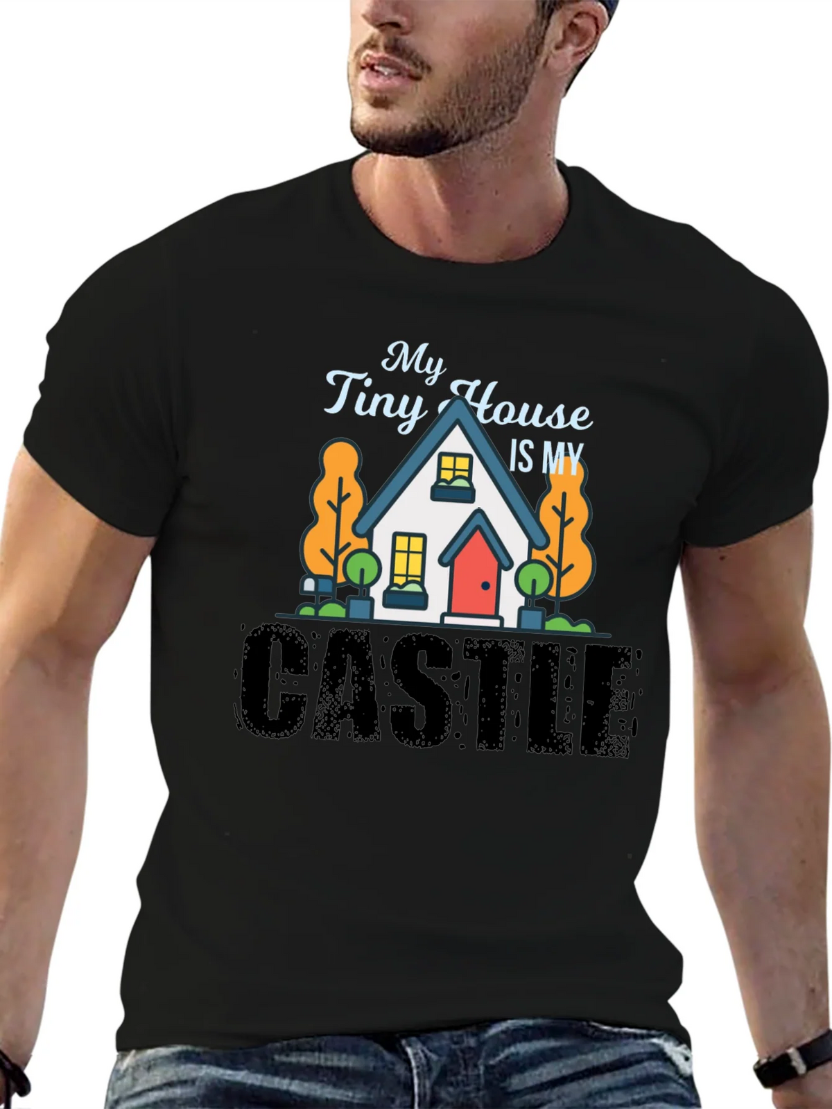 My Tiny House Is My Castle Black T-Shirt
