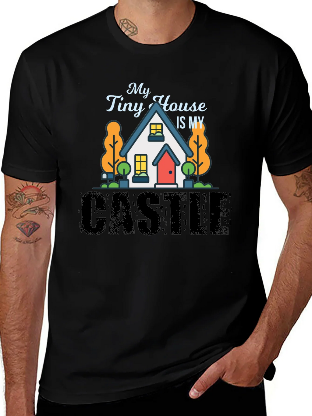 My Tiny House Is My Castle Black T-Shirt