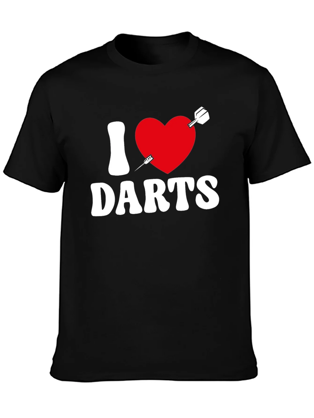 I Heart Darts Graphic Tee - Black Casual Shirt